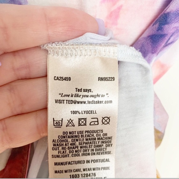 Ted Baker flower women t-shirt size 6 (Ted Baker Size 2) - Picture 8 of 13